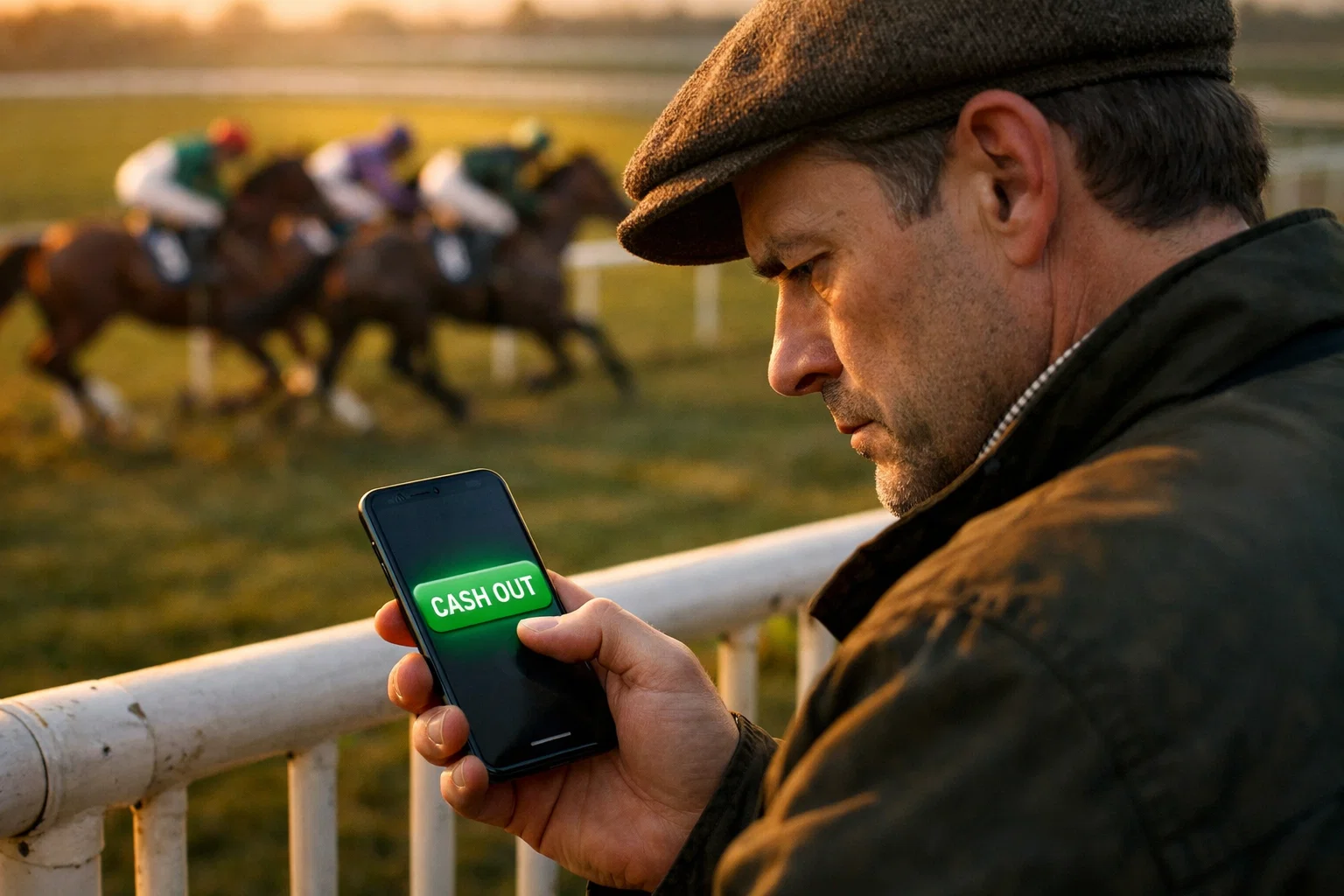 Cash out feature on horse racing betting app
