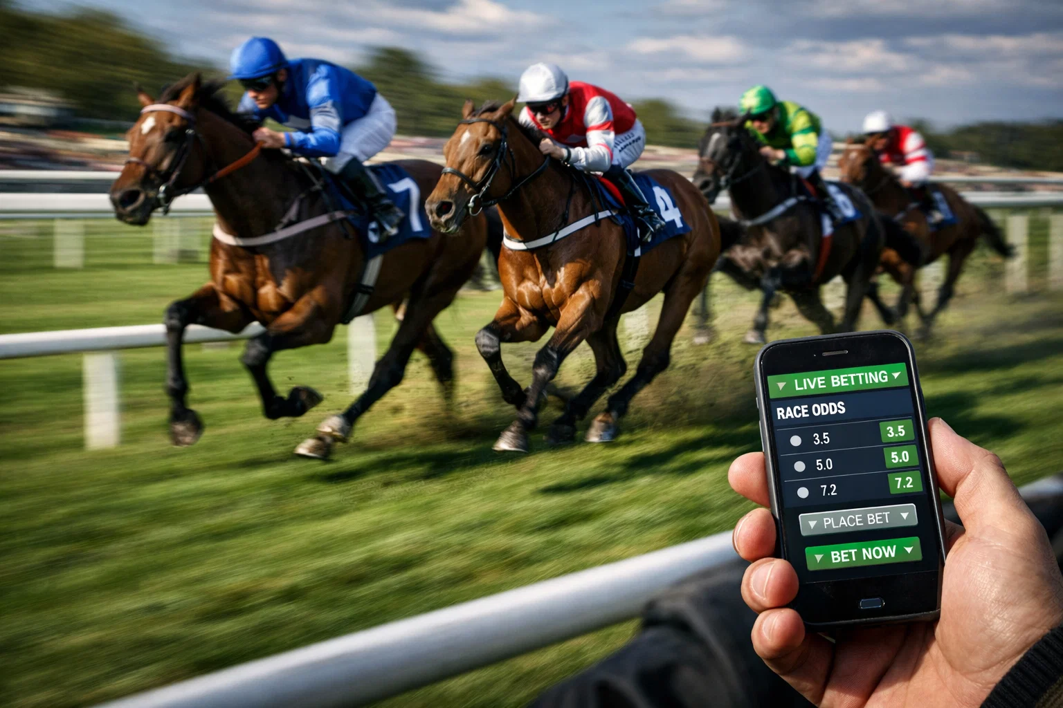 In-play live betting on horse racing